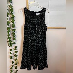 Elle Black and White Geometric Dress